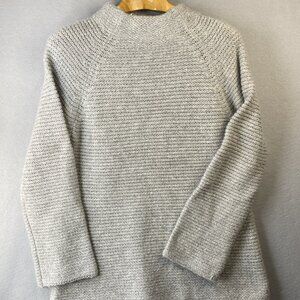 Ivory Hong Kong Mock Neck Sweater Women Large Acrylic Alpaca Lambswool Tightknit